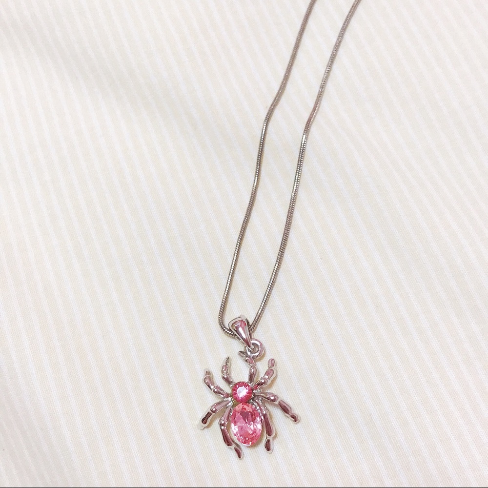 Pink Crystal Spider Charm